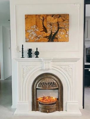 European Style Modern Indoor Fireplace Customized Natural Marble Nordic Italian Style with Fireplace for Living Room