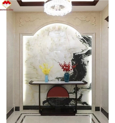 Polished Onyx Stone Wall Panel Directly Sale for TV Background in Natural Green White