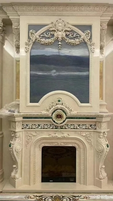 European Style Modern Indoor Fireplace Customized Natural Marble Nordic Italian Style with Fireplace for Living Room