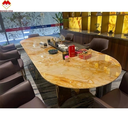 Inner Decoration Book Matched Yellow Honey Onyx Marble Slabs for Wall Background