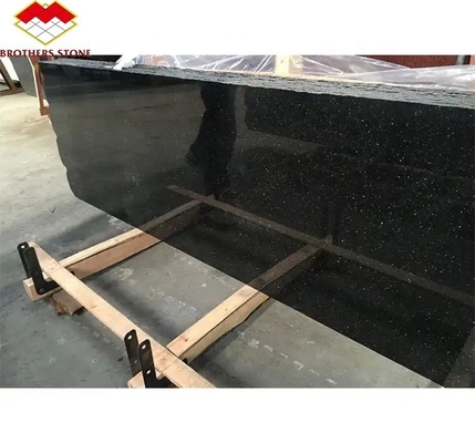 Hotel Kitchen Countertop and Stairs Cut-To-Size Indian Black Star Galaxy Granite Slabs