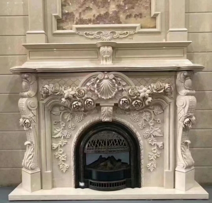 Customized European Style Fireplace Natural Marble for Modern Indoor Living Room