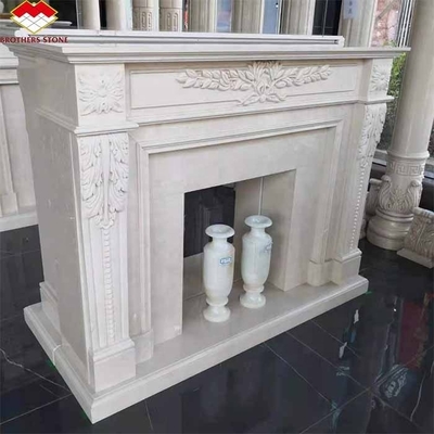 Customized European Style Fireplace Natural Marble for Modern Indoor Living Room