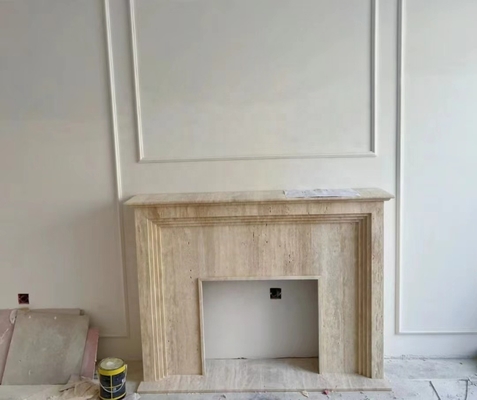 Customized European Style Fireplace Natural Marble for Modern Indoor Living Room