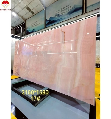 Big Slab Onyx Marble Stunning White Pink Onyx Stone for Wall Panel and Table Top