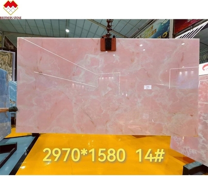 Big Slab Onyx Marble Stunning White Pink Onyx Stone for Wall Panel and Table Top