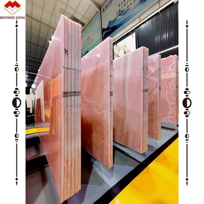 Big Slab Onyx Marble Stunning White Pink Onyx Stone for Wall Panel and Table Top