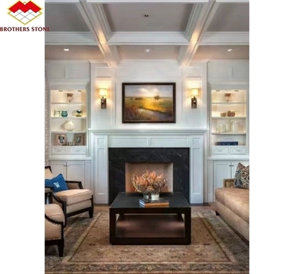 Modern Indoor Cream White Stone Fireplace Surround Polished Fireplace For Table Villa