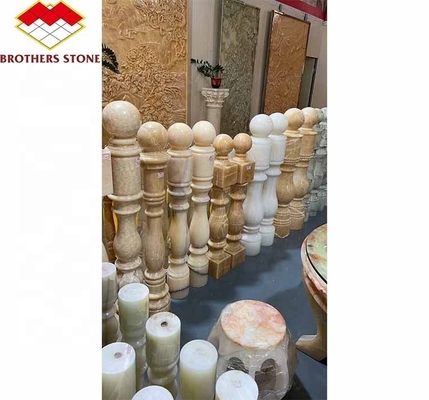 Modern Onyx Marble Column Polished Natural Stone Design for Staircase Pillars