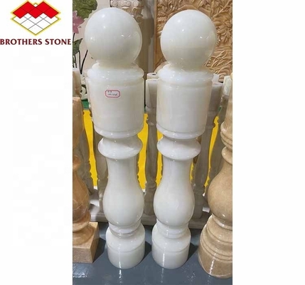 Modern Onyx Marble Column Polished Natural Stone Design for Staircase Pillars