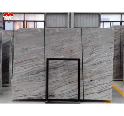 Hotel Stair Step and Floor Decoration Italy Natural Brown Marble Tiles with River Vein