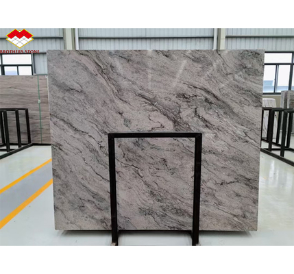 Hotel Stair Step and Floor Decoration Italy Natural Brown Marble Tiles with River Vein