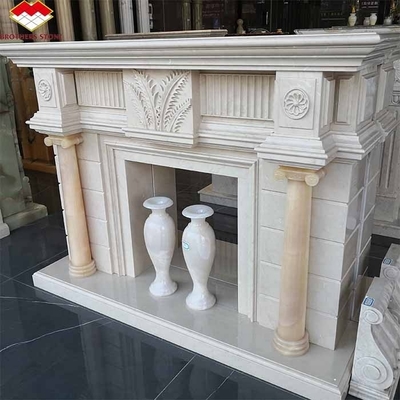 Freestanding Modern Indoor Royal Botticino Marble Decor Cream Shanna Beige Marble for Fireplace Tabletop Surround