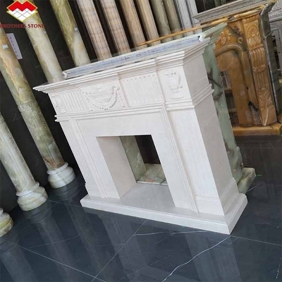 Freestanding Modern Indoor Royal Botticino Marble Decor Cream Shanna Beige Marble for Fireplace Tabletop Surround