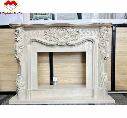 Freestanding Modern Indoor Royal Botticino Marble Decor Cream Shanna Beige Marble for Fireplace Tabletop Surround