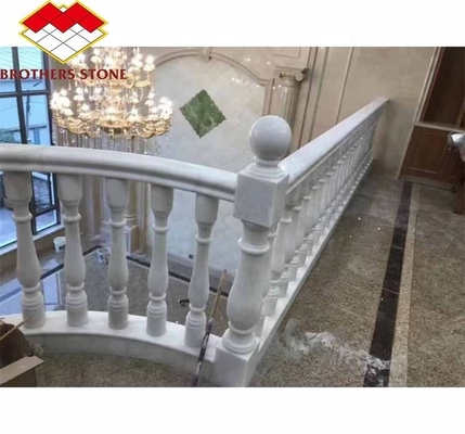 Step Mounted Flooring Onyx Marble and White Marble Balustrade Railing Handrail for Stair