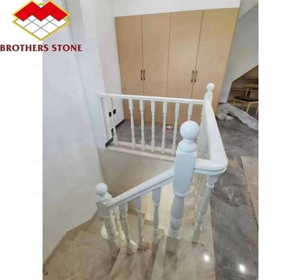 Step Mounted Flooring Onyx Marble and White Marble Balustrade Railing Handrail for Stair