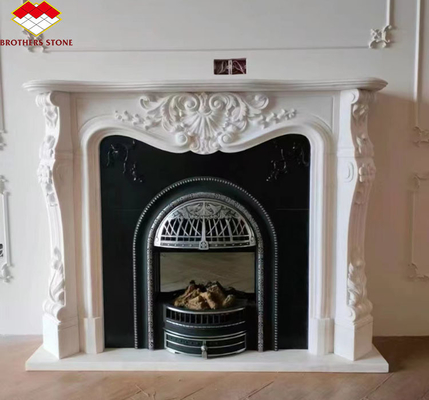 Function Without Remote Control Carara White Table Top Fireplace Insert with Frame Shelf