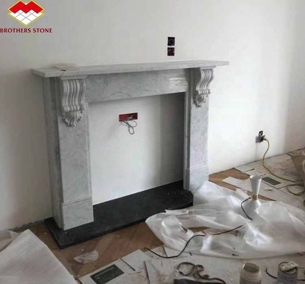 Function Without Remote Control Carara White Table Top Fireplace Insert with Frame Shelf