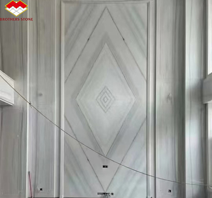 Hotel Design Style Modern White Marble TV Wall Board Panel for Home Renovation Project