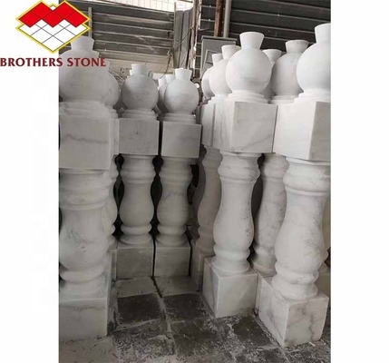 Polished Surface Finished Handrail Column for Home Decorations in Guangxi White Marble