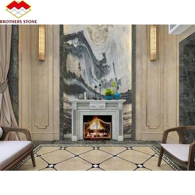 White Greek Marble Natural Stone Statue Frame Art Fireplace for Prestigious Property