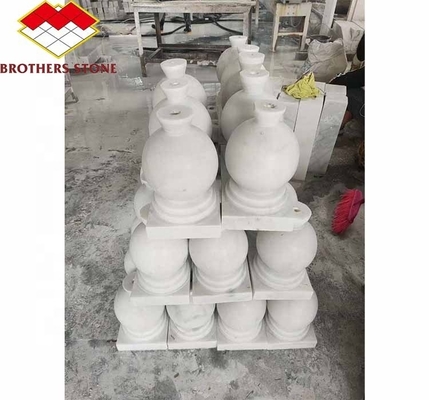 Polished Surface Finished Handrail Column for Home Decorations in Guangxi White Marble
