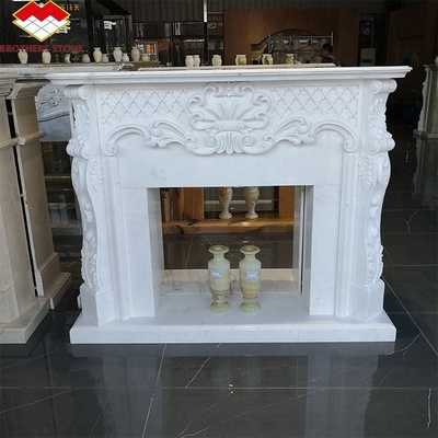 White Greek Marble Natural Stone Statue Frame Art Fireplace for Prestigious Property