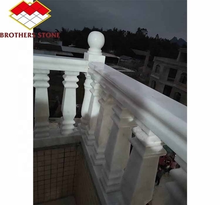 Polished Surface Finished Handrail Column for Home Decorations in Guangxi White Marble