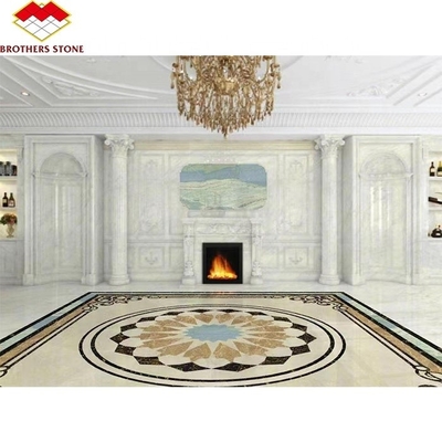 White Greek Marble Natural Stone Statue Frame Art Fireplace for Prestigious Property