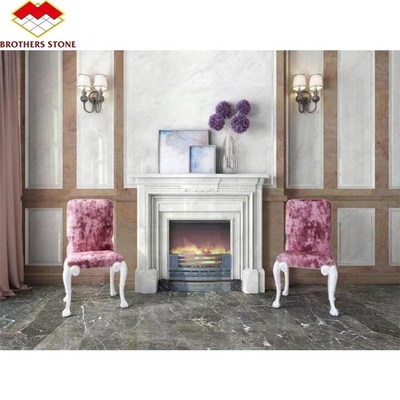 White Greek Marble Natural Stone Statue Frame Art Fireplace for Prestigious Property