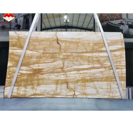 Modern Design Style Italy Luxury Big Slab Sienna Golden Marble Tile for Hotel Wall Panel and Table
