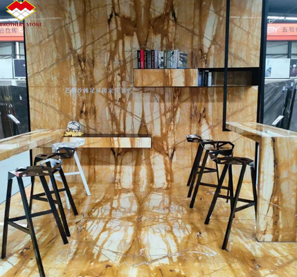 Modern Design Style Italy Luxury Big Slab Sienna Golden Marble Tile for Hotel Wall Panel and Table