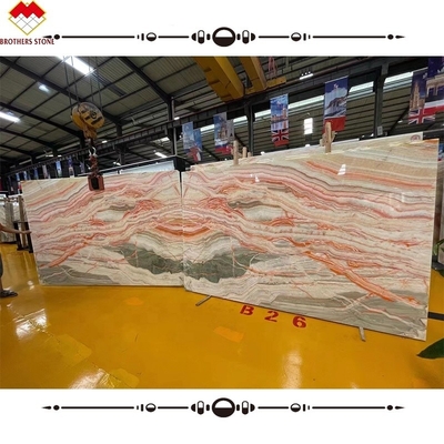 Big Slab Book Matched Multi colored Onyx Agate Stone for Inner Decoration Wall Cladding