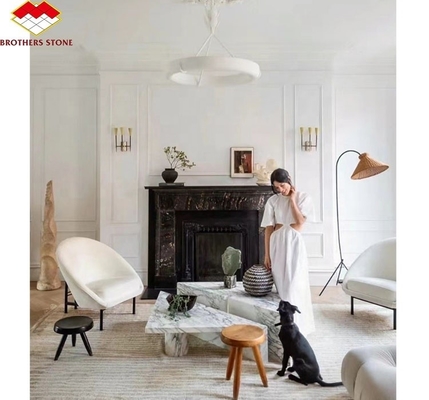 Customized Marble Mantel Fireplace Without Remote Control Perfect for Living Room or Vilar