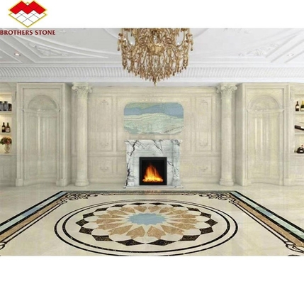 Indoor Fragrant Snow Plum Fireplace Surround in Arched French Style Stone for York Homes
