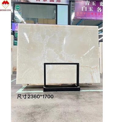 Translucent White Onyx Marble Big Slab Backlit Red/Gold Veins for Hotel Decoration