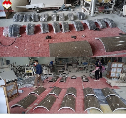 Customized Modern Grey Marble Pillar Covering Design Style for Hollow Column Cladding