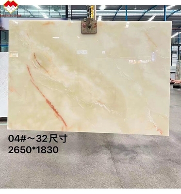 Backlit Royal White Onyx Marble Slab for Customizable Table Countertop and Wall Panel