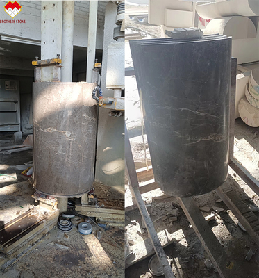 Modern Design Customized Grey Marble Column Cladding Arc Hollow Marble Pillar Design