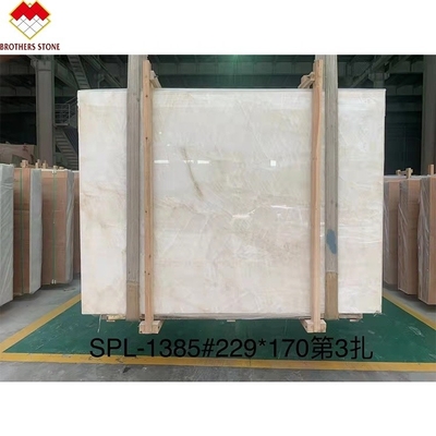 Natural Translucent Ice Age Onyx Marble Slab for Backlit Wall Panel Table Top in Hotels