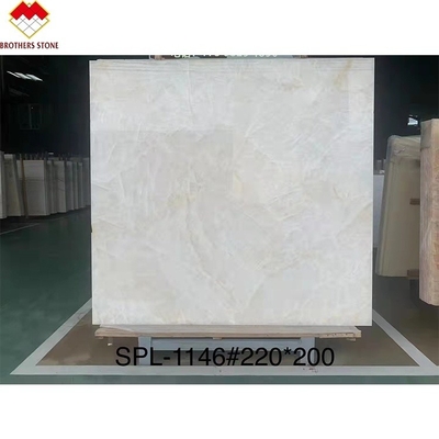 Natural Translucent Ice Age Onyx Marble Slab for Backlit Wall Panel Table Top in Hotels