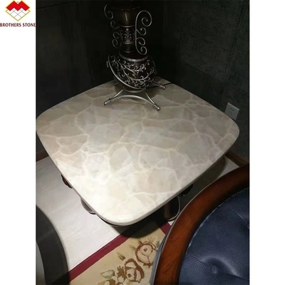 Natural Translucent Ice Age Onyx Marble Slab for Backlit Wall Panel Table Top in Hotels