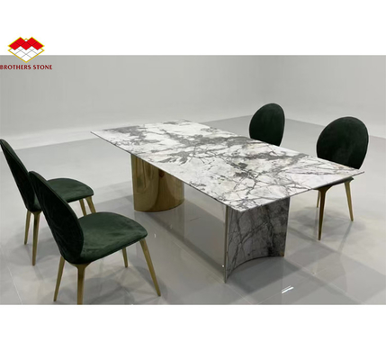 Polished Arabescato White Italian Marble Slab for Modern Wall and Round Dining Table