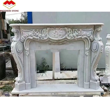 Modern Italian Style Marble Fireplace Mantel Indoor Decorative Stone Fireplace in Granite