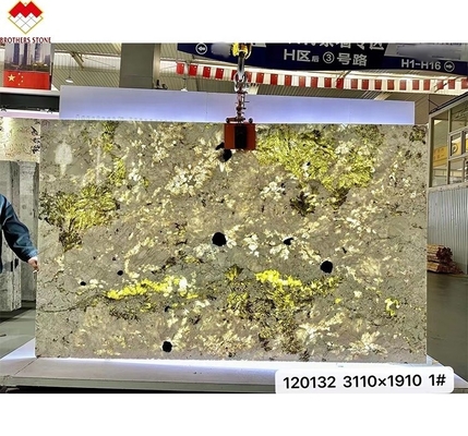 Brazilian Splendor White Quartzite Stone Big Slab 18mm Thickness for Villas and Hotels