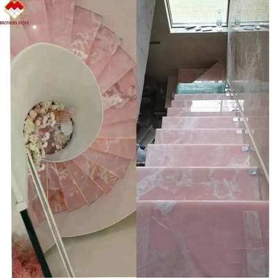 Classic Grade Translucent Pink Onyx Porcelain Tile with Light Rose Pink Color