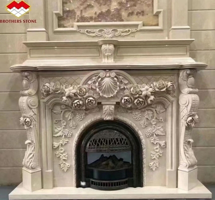 Modern Italian Style Marble Fireplace Mantel Indoor Decorative Stone Fireplace in Granite
