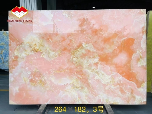 Classic Grade Translucent Pink Onyx Porcelain Tile with Light Rose Pink Color