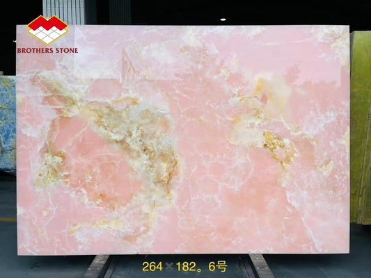 Classic Grade Translucent Pink Onyx Porcelain Tile with Light Rose Pink Color